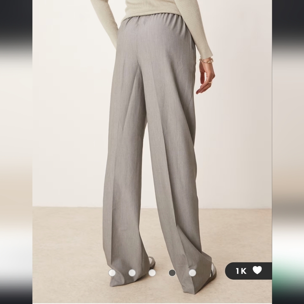 ✨SOLD✨NWT ASOS DESIGN Tall Tailored Pull On Pants Color: Grey Size: 14 Tall - Picture 4 of 4